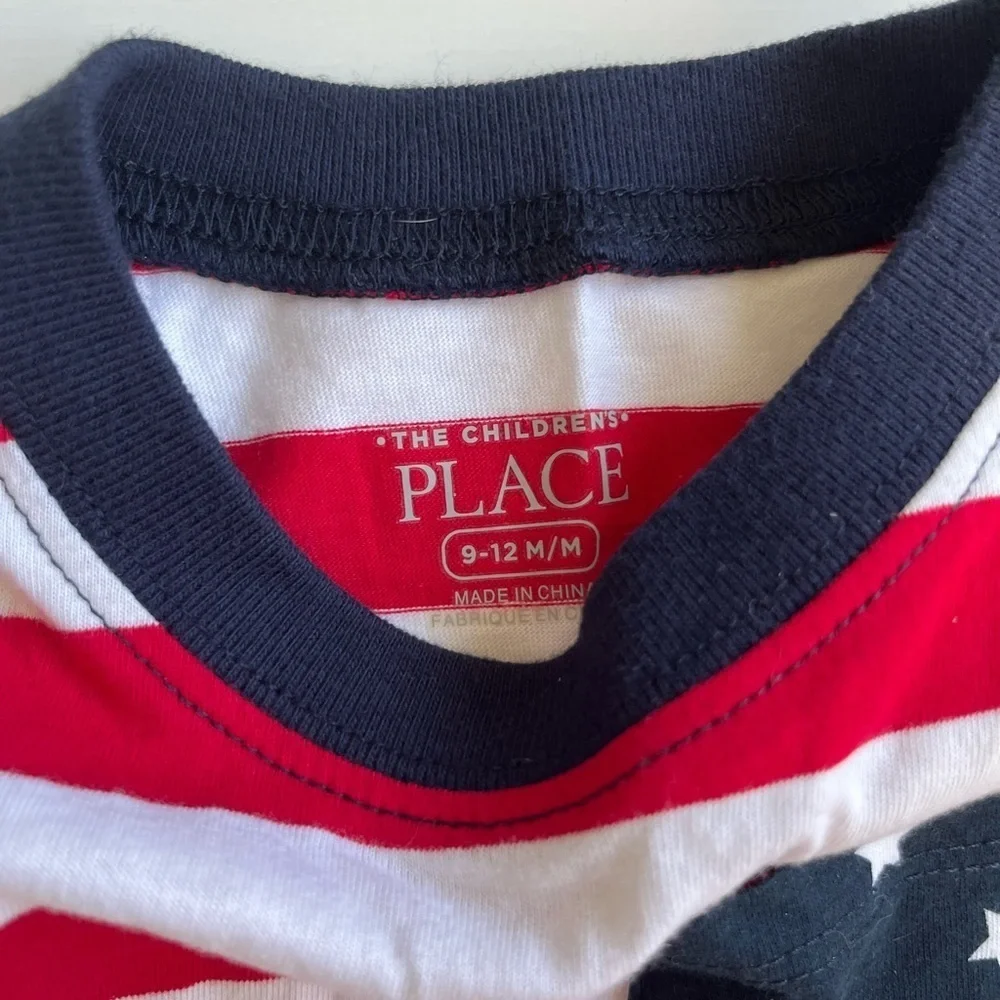 NWT The Children's Place Navy and White Striped Romper